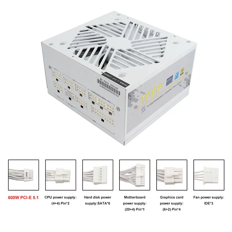 Power Supply 750W - Blanc 750w 850w 1000W 1200W Watt