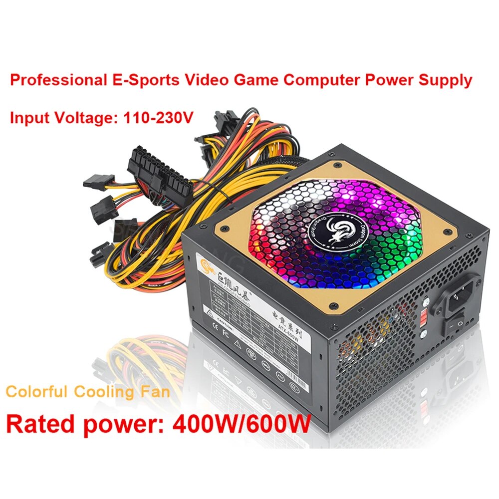 Power Supply 650W - Alimentation ATX professionnelle pour ordinateur de